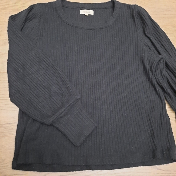 Madewell  Brushed Rib Pleat Sleeve Top - Picture 6 of 11